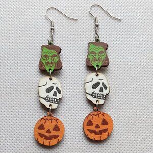Spooky Halloween Earrings, Festive Earrings, Creepy Earrings, Dangling Earrings